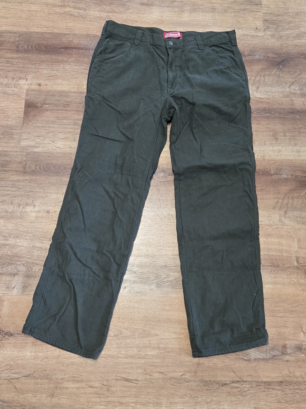 Coleman Men's Dark Olive Straight Leg Flannel Lined Jeans 36x32